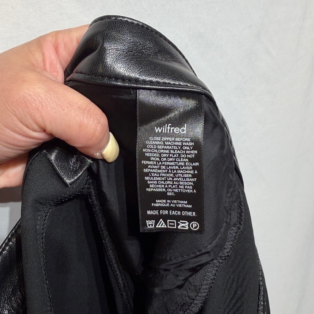 Aritzia Wilfred The Melina Vegan Leather Pant Black Size 10 - Picture 11 of 12
